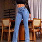 ✨HOT SALE 49% OFF👖Women's Butt Lifting Bootcut Jeans High Waisted Wide Leg Baggy Jean