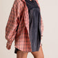 🏆Women's Mineral Washed Button Down Plaid Shirt