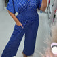 🔥HOT SALE  50% OFF💝Polka Dot Printed Elastic Waist Jumpsuit