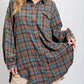 🏆Women's Mineral Washed Button Down Plaid Shirt