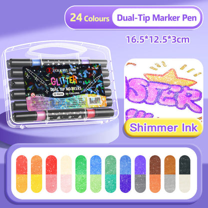 ⏳THE WEEK'S SPECIAL PRICE ￡7.99!!✨🎁Dual-Tip Glitter Marker Pen