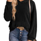 ⏰Hot Sale-Women's Casual Loose Long Sleeve Ribbed Knit Hoodie🥳🥳