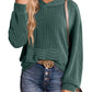 ⏰Hot Sale-Women's Casual Loose Long Sleeve Ribbed Knit Hoodie🥳🥳