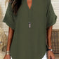 🔥LAST DAY SALE 49% OFF✨👚Women's Plain Short Sleeve Blouse, Casual Solid Color Top for Daily Wear