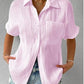 💥This Week's Special price ￡9.99!!🎁2025 Women's Button Placket Casual Cotton Shirt