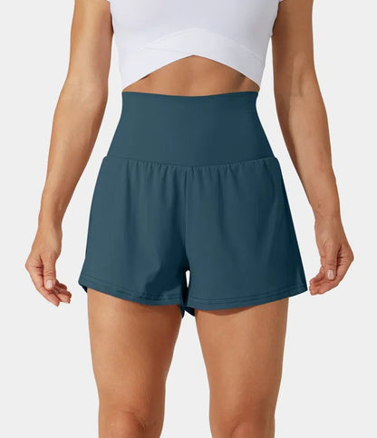 🔥2024 New Hot Sales🔥High Waisted 2-in-1 Yoga Shorts & Side Pockets