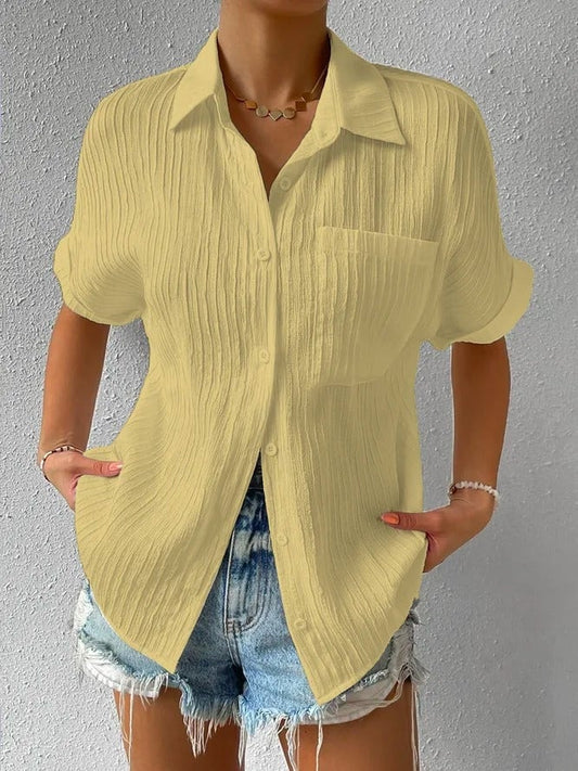 💥This Week's Special price ￡9.99!!🎁2025 Women's Button Placket Casual Cotton Shirt