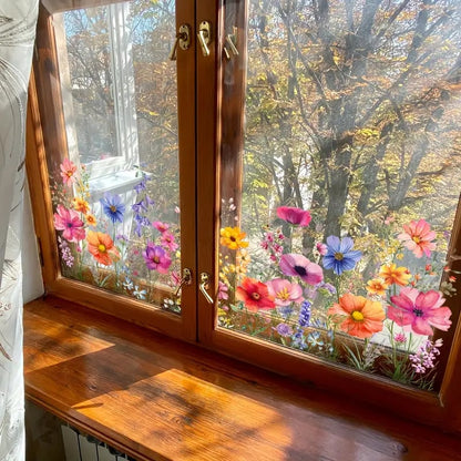 ✨LAST DAY SALE 49% OFF!-💐Colorful Floral Bouquet Window Sticker 🖼️