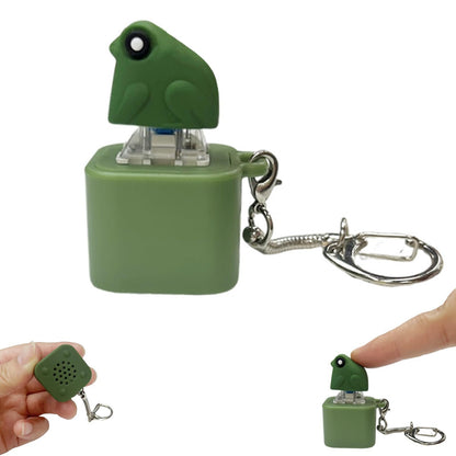🔥Frog Croaking Fidget Toy - Rechargeable Frog Croaking Keychain, Frog Croaking Stress Reliever with Colorful Lights, Fun & Portable Anxiety Relief Toy