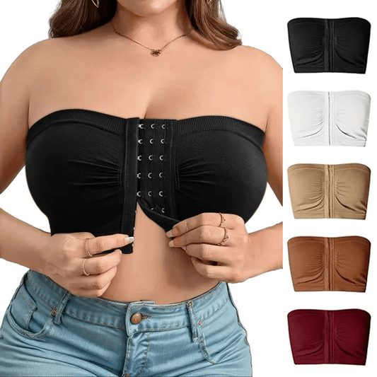 🏆LAST DAY BUY 1 GET 1 FREE✨️Plus Size Strapless Front Buckle Breathable Bra