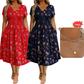 🎉LAST DAY SALE - 59% OFF⚡Women's V-Neck Floral Print Dress with Twist Waist
