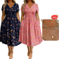 🎉LAST DAY SALE - 59% OFF⚡Women's V-Neck Floral Print Dress with Twist Waist