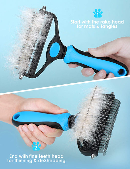 ⏳LAST DAY: Buy 2 Get 1 FREE! 🎉 #1 in UK Pet Grooming 2026 🏆Professional Double-Sided Deshedding Brush for Dogs & Cats – Reduces Shedding by 90%💪