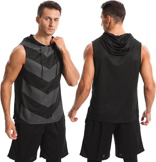 🔥Father's Day Sale🎁Sleeveless Dri-Fit Hooded Workout Shirts