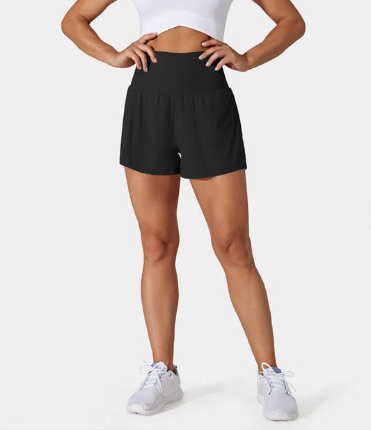 🔥2024 New Hot Sales🔥High Waisted 2-in-1 Yoga Shorts & Side Pockets