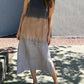 Casual cotton and linen slit gradient tie-dye long dress(buy 2 free shipping)