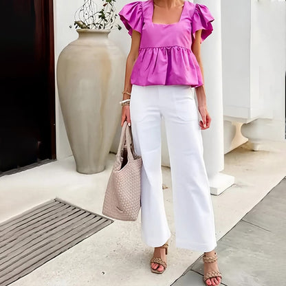 👖🍂 2025 AUTUMN HOT SALE 50% OFF💷Stretch Twill Cropped Wide Leg Pants