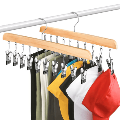 💖LAST DAY SALE: ￡6.99!!🏆Flash Sale🔥Closet Organizer with 10 Clips - Space Saving Hanging Closet Organizer