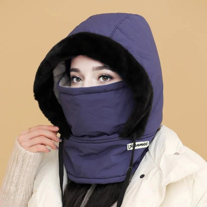 🧣 BUY 2 GET 1 FREE! ❄️ Plush-Lined Thermal Hat with Face Mask - Full Head & Face Protection for Extreme Cold, Unisex Comfort for Skiing/Mountaineering 🏔️🔥