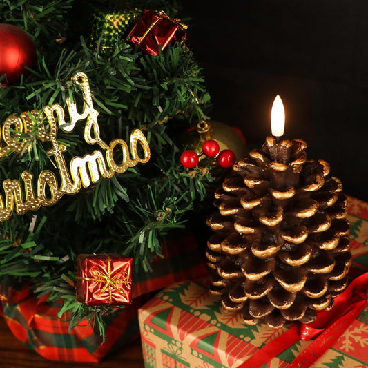 🎅Last Day-Buy 1 Get 1 Free!🔥Flameless Pinecone Candles Battery Operated