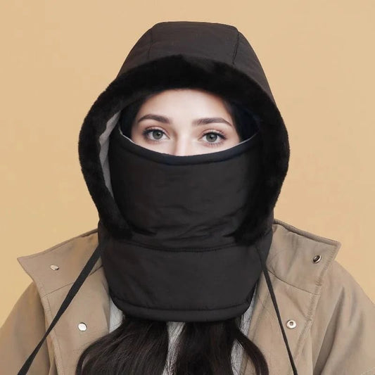 🧣 BUY 2 GET 1 FREE! ❄️ Plush-Lined Thermal Hat with Face Mask - Full Head & Face Protection for Extreme Cold, Unisex Comfort for Skiing/Mountaineering 🏔️🔥