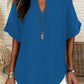 🔥LAST DAY SALE 49% OFF✨👚Women's Plain Short Sleeve Blouse, Casual Solid Color Top for Daily Wear