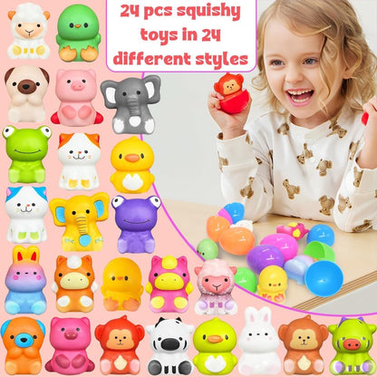 ✨️Easter Promotion 49% OFF✨️24 PCS Easter Eggs Prefilled Slow Rising Squishy Toys🛩️Free Shipping