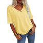 🔥Hot Sale 49% OFF - 💝Women's Solid Color V-Neck T-shirt