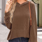 ⏰Hot Sale-Women's Casual Loose Long Sleeve Ribbed Knit Hoodie🥳🥳