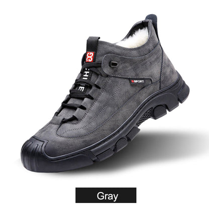 🔥Last Day Sale 50% OFF🎁Men's Faux Wool Lining Leather Sneaker