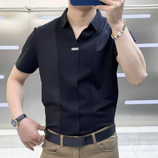 🎁Hot Sale 60% OFF⏳Men's Summer Business Casual Patchwork Shirt