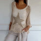 ⏰Last Day Sale 49%OFF💥Women's Fashion Round Neck Crochet Knit Fishnet Top