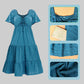 Women's Drawstring Pocket Ruffle Tiered Dress