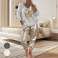 🌷LAST DAY SALE 49% OFF💝Devil's Eye Gold Foil Top and Sequin Pants Set
