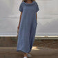 💃Women’s Cowl Neck Cotton and Linen Casual Dress