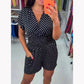 💕LAST DAY SALE 49% OFF💕Polka Dot V-Neck One-piece Shorts Jumpsuit