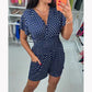 💕LAST DAY SALE 49% OFF💕Polka Dot V-Neck One-piece Shorts Jumpsuit