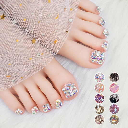 🔥Hot Sale 50% OFF 🔥Delicate Glitter False Toe Nails Kit