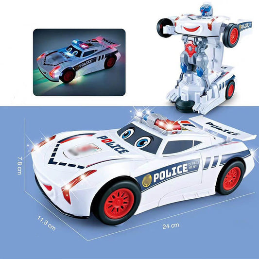 🎁Best Gift For Kid🥳Electric Universal Deformation Police Toy Car