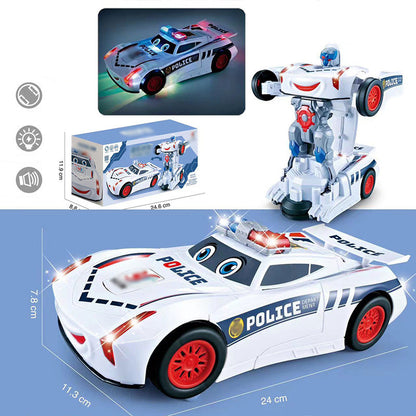 🎁Best Gift For Kid🥳Electric Universal Deformation Police Toy Car