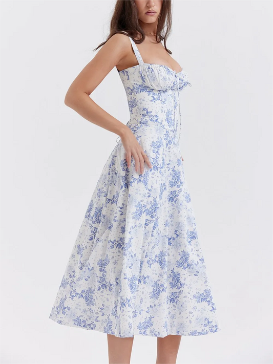 🌸Spring Specials 49% OFF🌸Strapless dress with floral print at the waist🌺