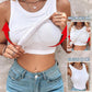💖LAST DAY SPECIAL PRICE: ￡8.99!!💖Ribbed Stretchy Tank Top with Shelf Bra