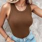 💖LAST DAY SPECIAL PRICE: ￡8.99!!💖Ribbed Stretchy Tank Top with Shelf Bra