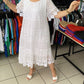 Solid Color Short Sleeve Lace Dress