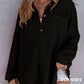 🔥Last Day Promotion 49% OFF🔥Women’s Loose Solid Color Waffle Knit Shirt