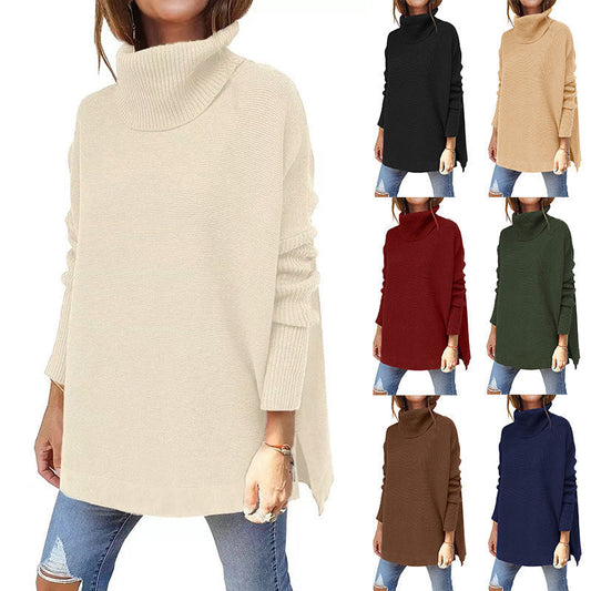 🔥Last Day Promotion 49% OFF🔥Women's Turtleneck Oversize Hem Knit Pullover Sweater