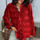 🎁Hot Sell 49% Off🔥2024 New Women's Shirred Velvet Button Down Top