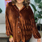 🎁Hot Sell 49% Off🔥2024 New Women's Shirred Velvet Button Down Top