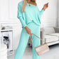 🌷Last Day Promotion 49% Off✨Women's Solid Color Drop Shoulder Pullover and Loose Pants Set