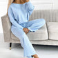 🌷Last Day Promotion 49% Off✨Women's Solid Color Drop Shoulder Pullover and Loose Pants Set